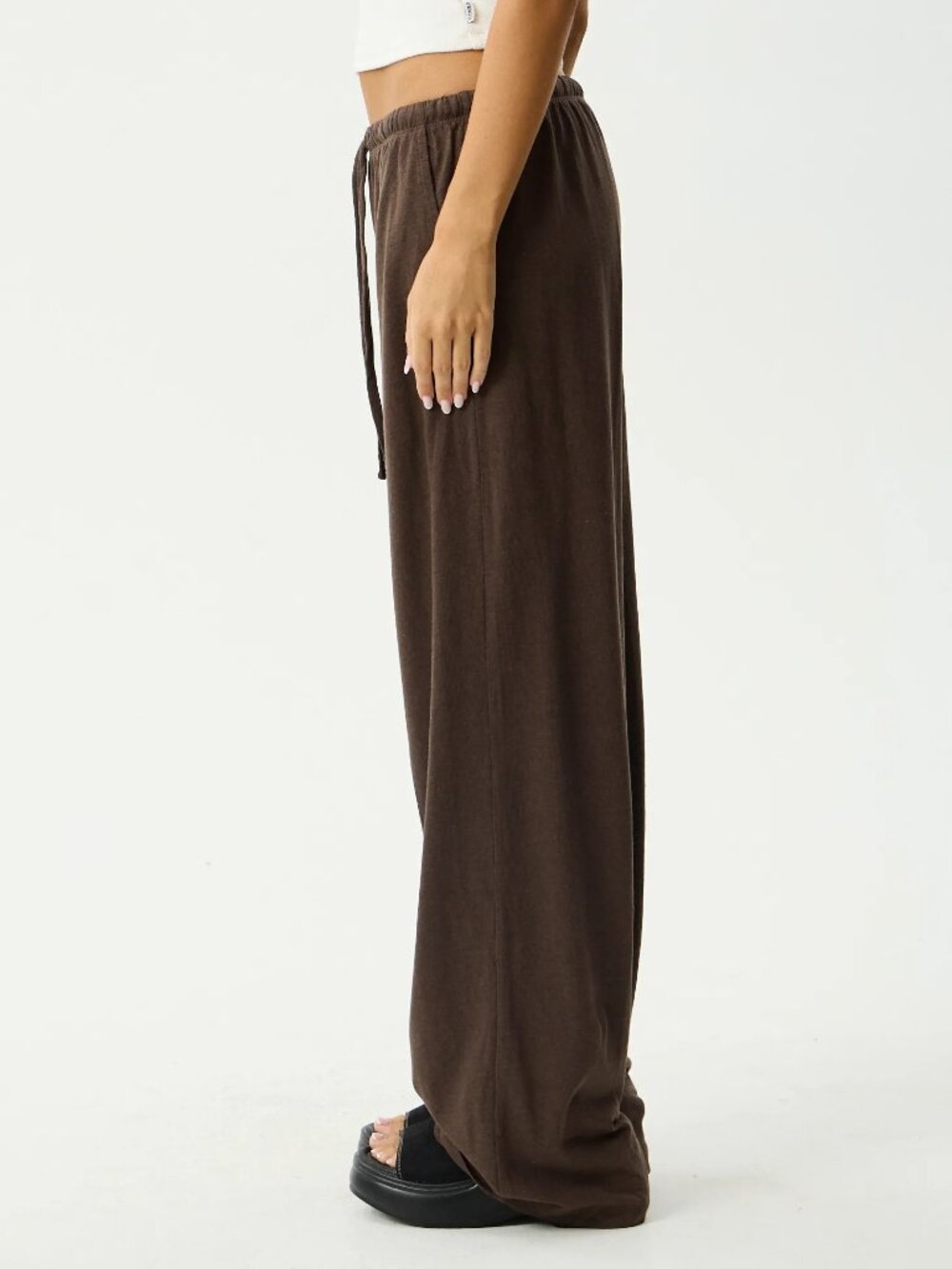 Afends Jones Wide Leg Cotton / Hemp Pant - Coffee - Size Small - Picture 6 of 9